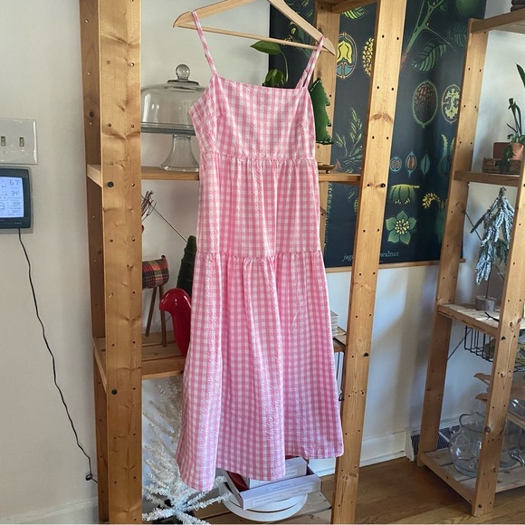 J. Crew Pink and White Tiered Sundress - Picture 4 of 15